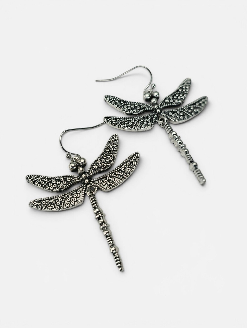 Dragonfly Boho Dangle Earrings Silver - Picture 1 of 3